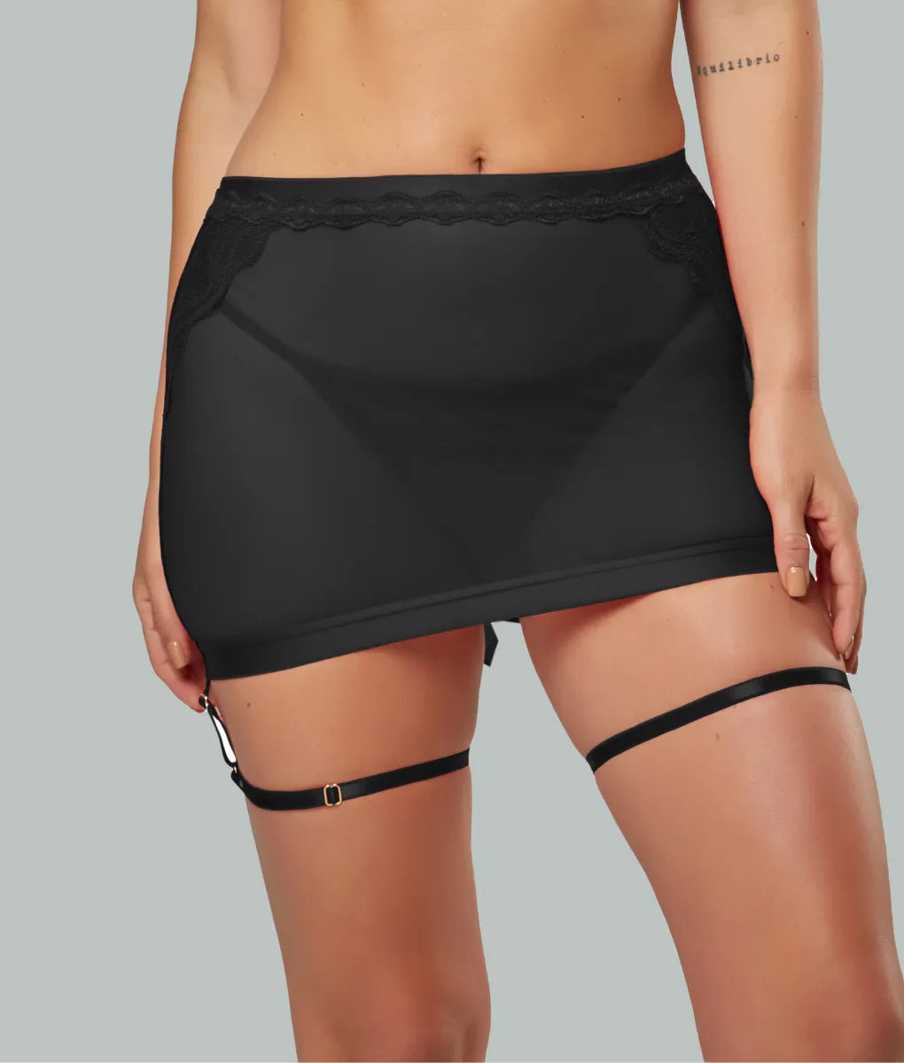 FML30013 FemmeBasics Onyx Temptress Trilogy Set Skirt
